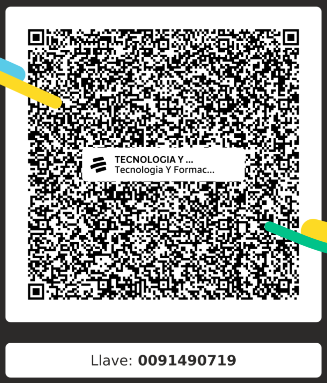 Código QR Bre-B de Tecnología y Formación (T-Learning), llave 0091490719